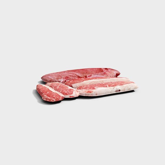 Realistic Low-Polygon 3D Beef Model