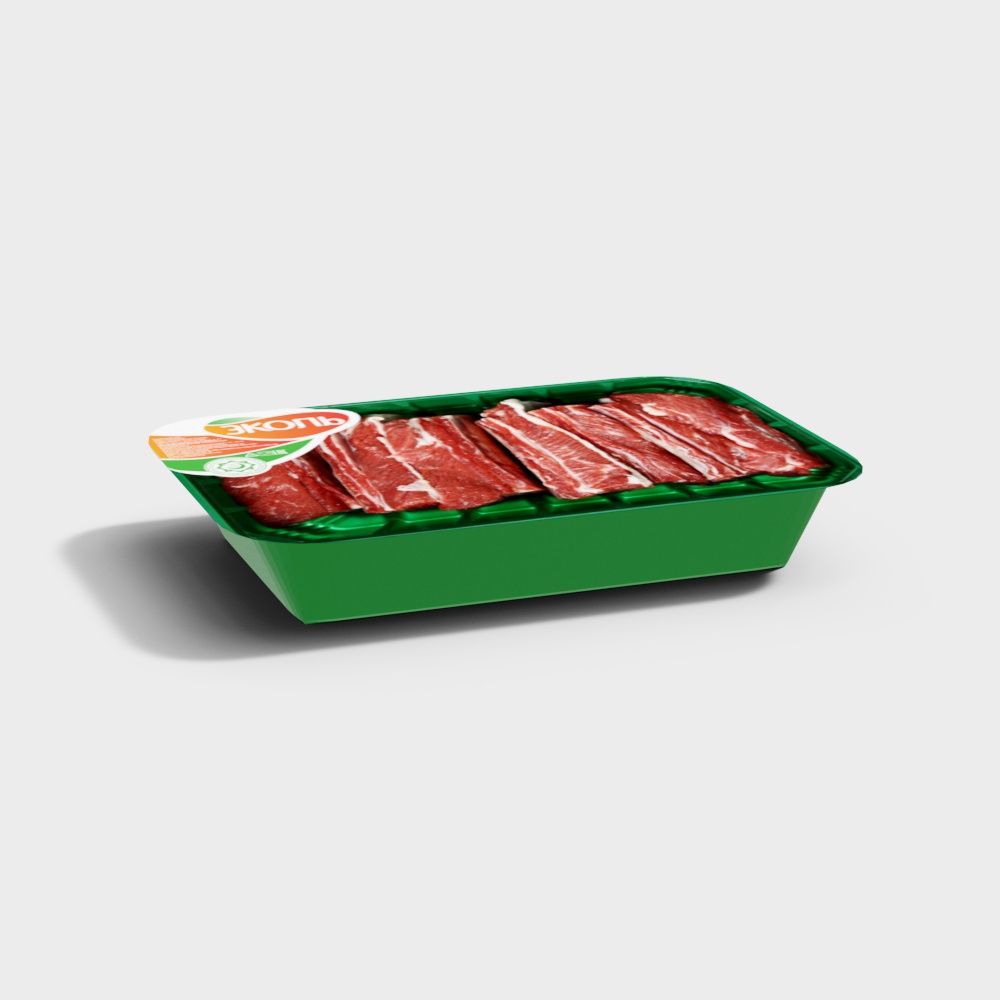 Supermarket cold fresh pork ribs