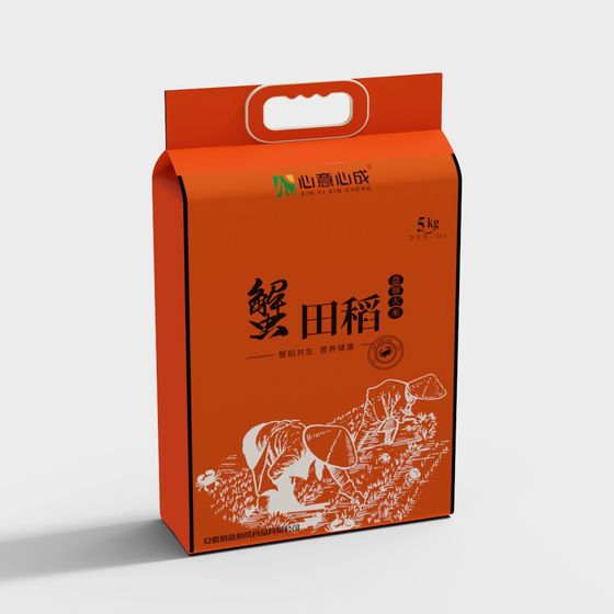 Crab Field Rice Packaging Box 3D Model