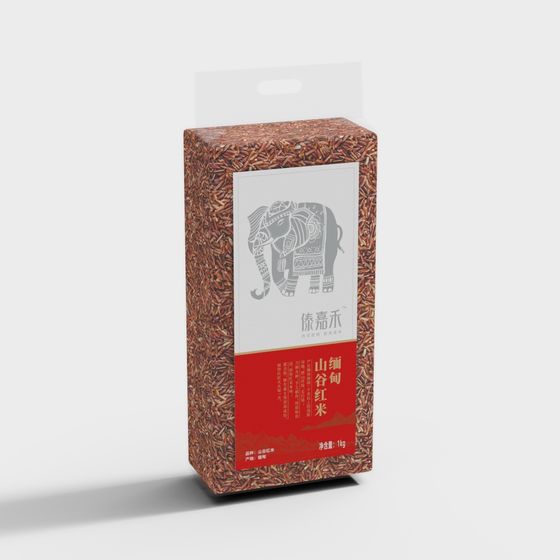Myanmar Red Rice Packaging Box 3D model