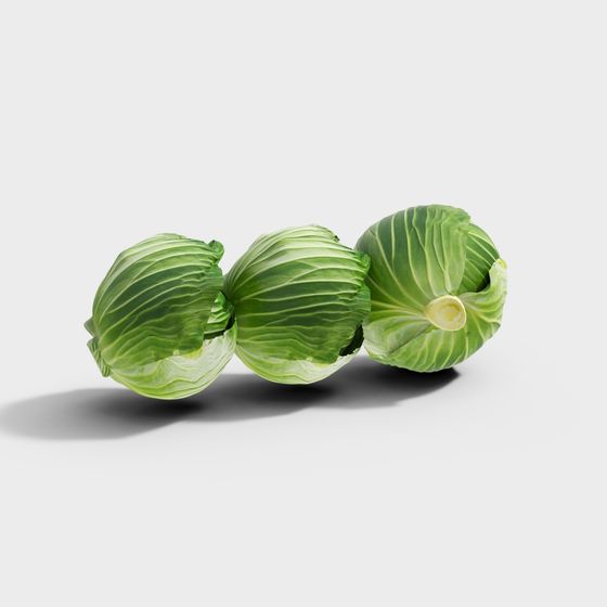Realistic Low-Poly Cabbage 3D Model