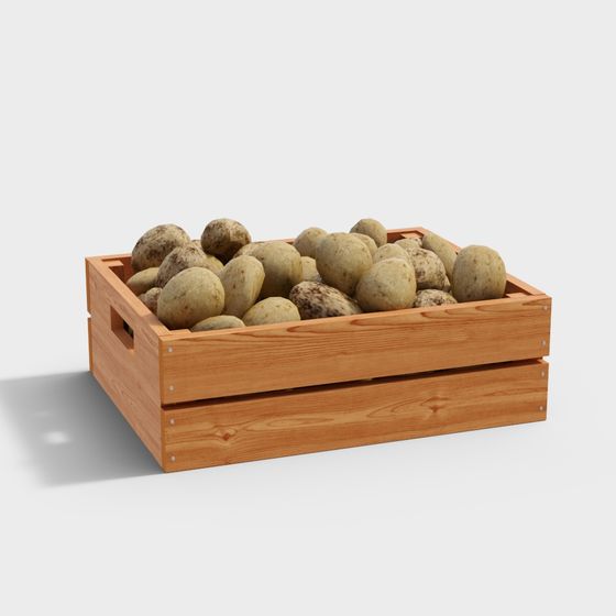 Realistic Potato Box 3D model for Creative Projects