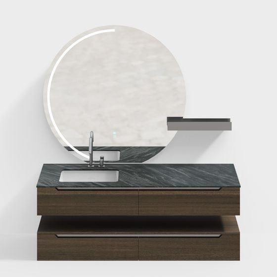 Modern Minimalist Bathroom Cabinet 3D model