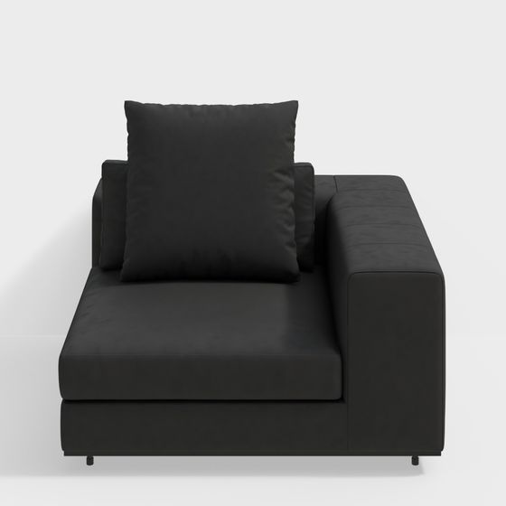 Elegant Black Sofa 3D model for Contemporary Spaces