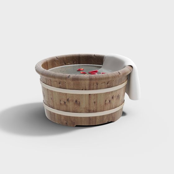 Low Poly Wooden Barrel 3D Model