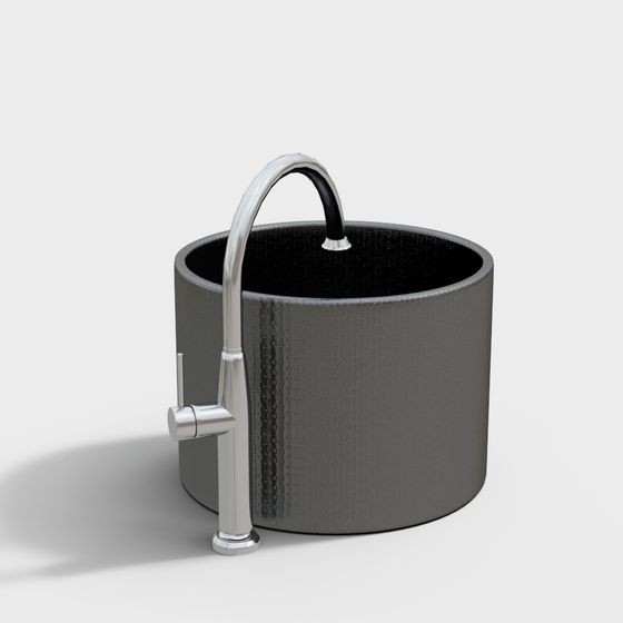 Elegant Cylindrical Sink 3D Model