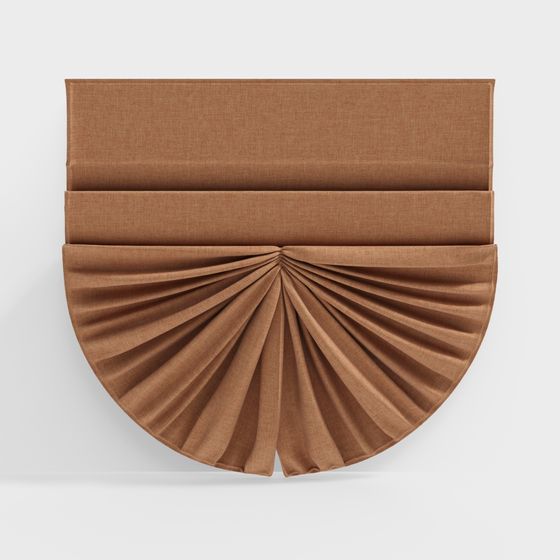 Elegant Pleated Curtain 3D model