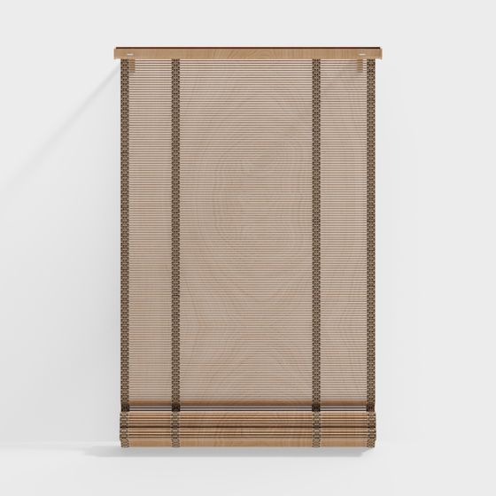 Stylish Bamboo Curtain Door 3D model