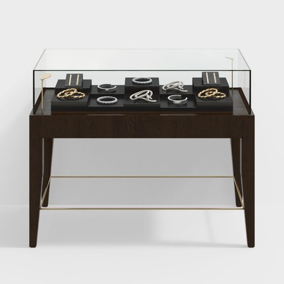 Elegant Low-Poly Jewelry Display Cabinet 3D model