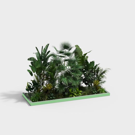Tropical Jungle Garden 3D Model for Creative Use