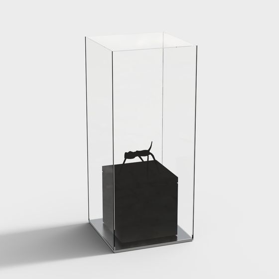 Glass Cage Black Cat 3D model