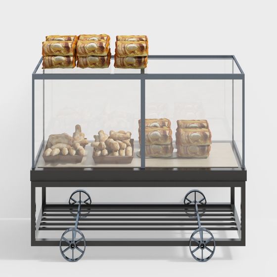 Mobile Bread Display Cart 3D model