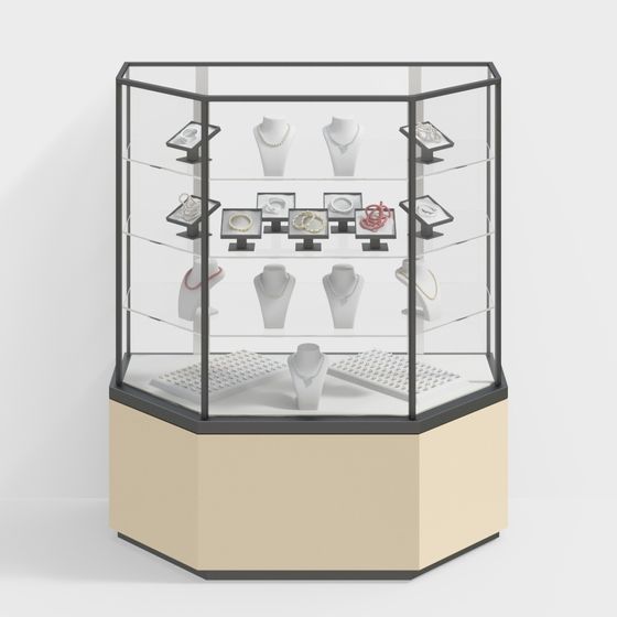 Elegant Jewelry Display Cabinet 3D model