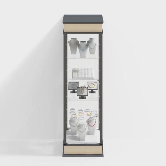 Elegant Jewelry Display Cabinet 3D model