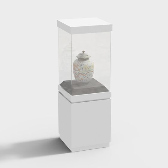 Elegant Porcelain Display Cabinet 3D model
