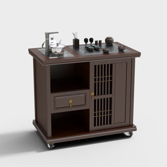 Elegant Tea Cart 3D model