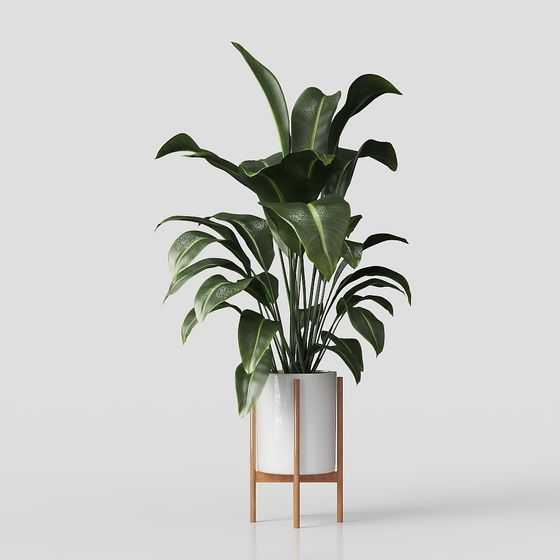 Low-Poly Plant Stand 3D Model for Modern Interiors