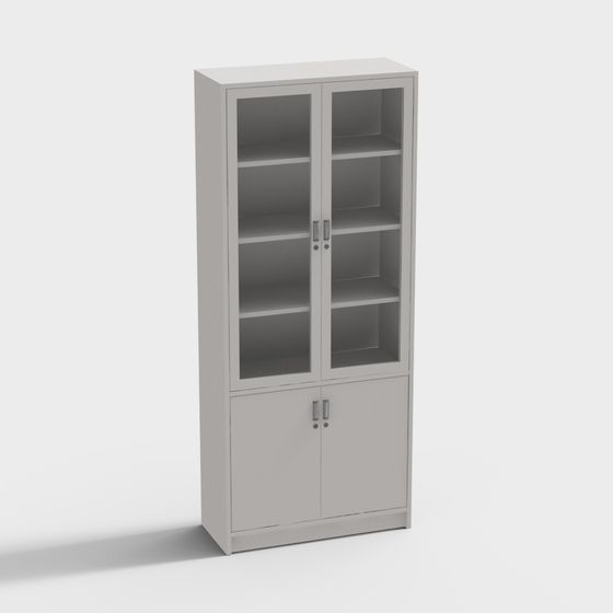 Stylish Low-Polygon Bookcase 3D model