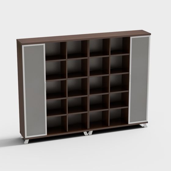 Modern Minimalist Low-Polygon Bookshelf 3D model