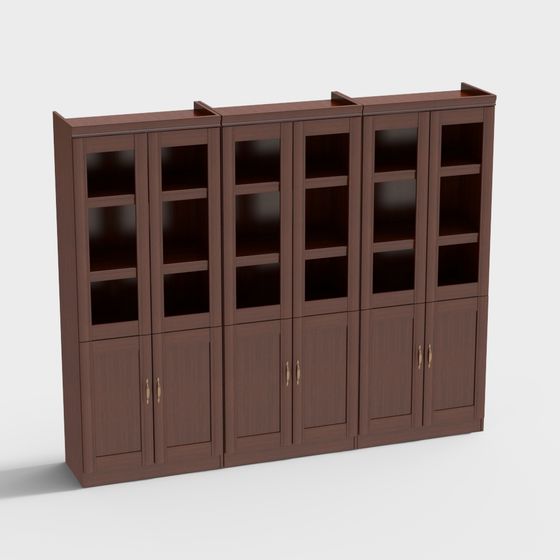 Elegant Low Poly Bookshelf 3D model for Modern Interiors