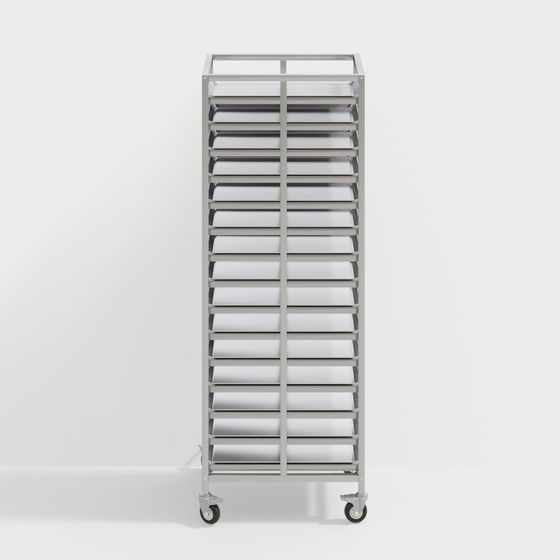 Elegant Metal Cart 3D model for Creative Projects