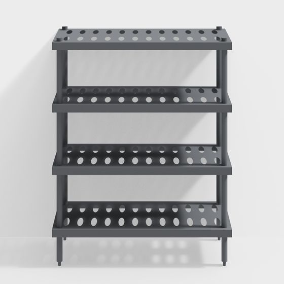 Stylish Industrial Metal Shelf 3D model for Creative Spaces