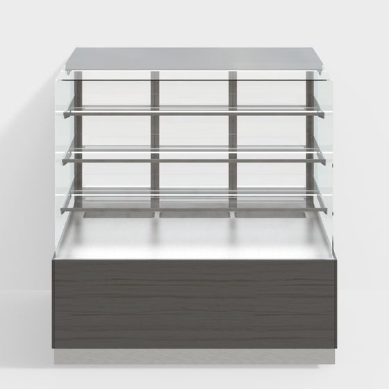 Elegant Low-Poly Display Cabinet 3D model