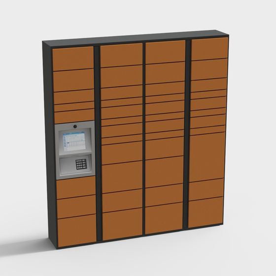 Smart Parcel Locker 3D model for Modern Urban Spaces