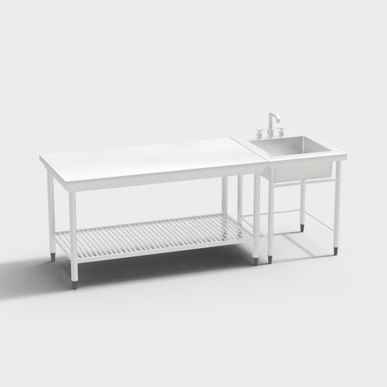 Stylish Industrial Sink Countertop 3D model