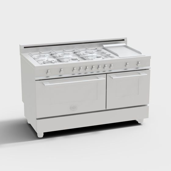 Modern Stainless Steel Gas Stove 3D model