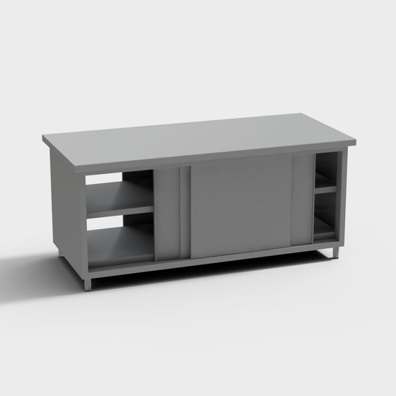 Elegant Gray Storage Cabinet 3D model
