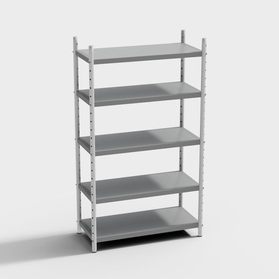 Minimalist 5-Tier Metal Shelf 3D model