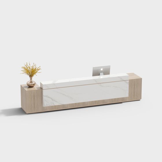 Modern Minimalist Reception Desk 3D model