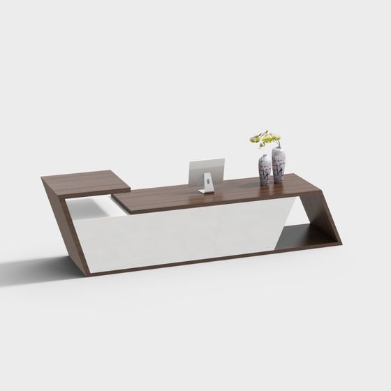 Stylish L-Shaped Office Desk 3D model