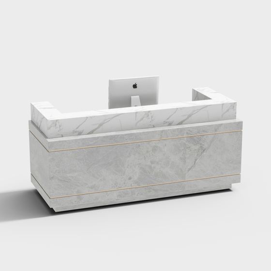 Elegant Marble Reception Desk 3D model