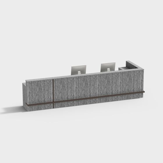 Elegant Minimalist Reception Desk 3D model