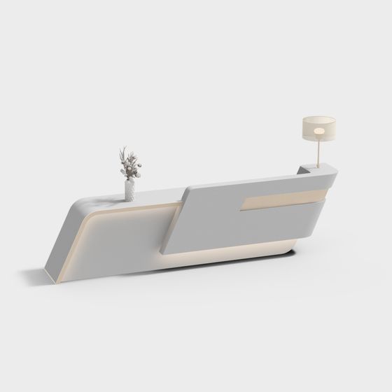 Sleek Reception Desk 3D model