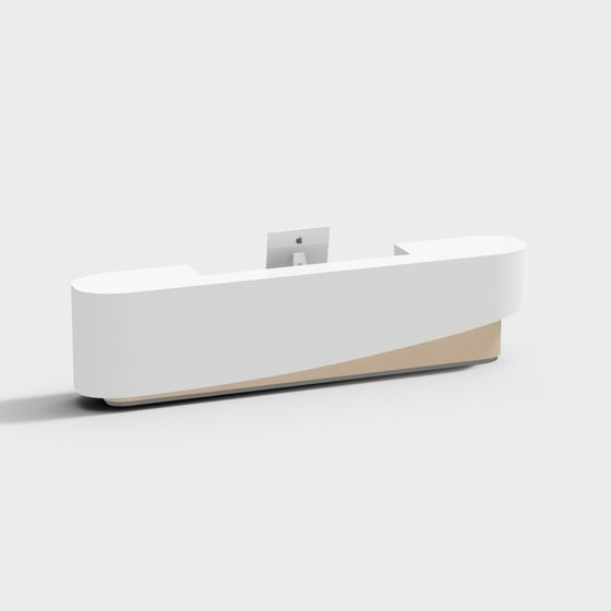 Curved Reception Desk 3D model