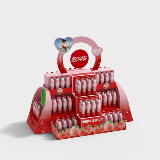 Vibrant Coca-Cola Display Stand 3D model