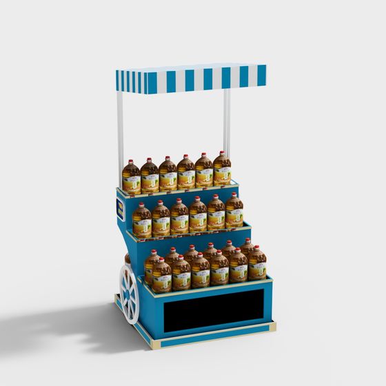 Colorful Street Food Cart 3D model for Urban Scenes