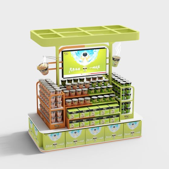 Vibrant Low-Poly Display Rack 3D model