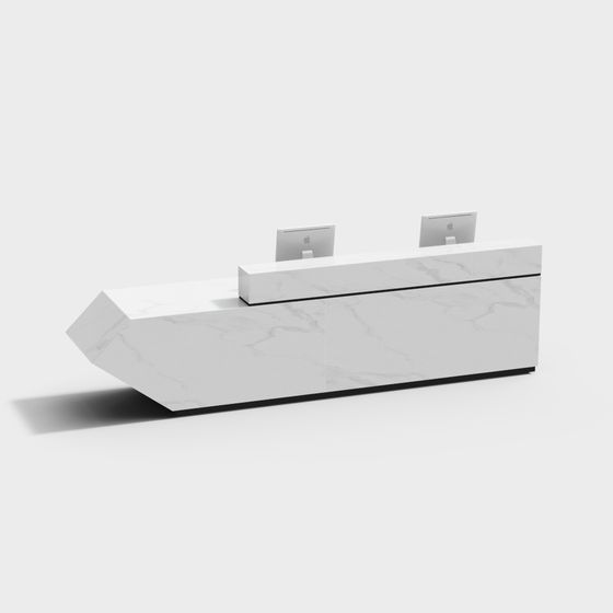 Elegant Minimalist Reception Desk 3D model