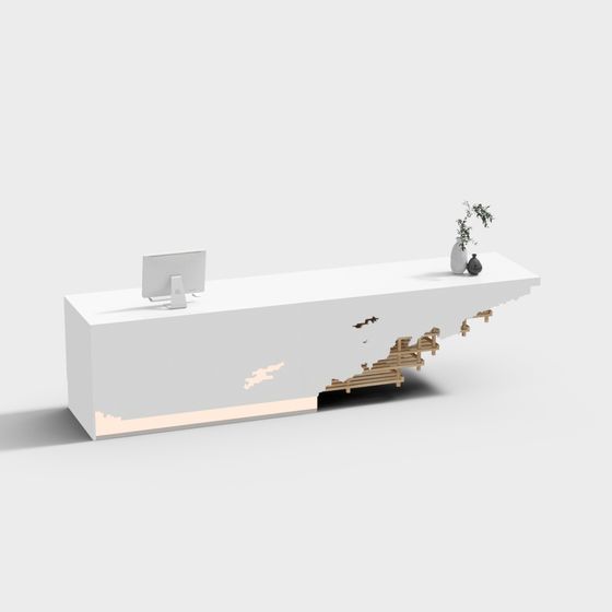 Pixel Art Reception Desk 3D model