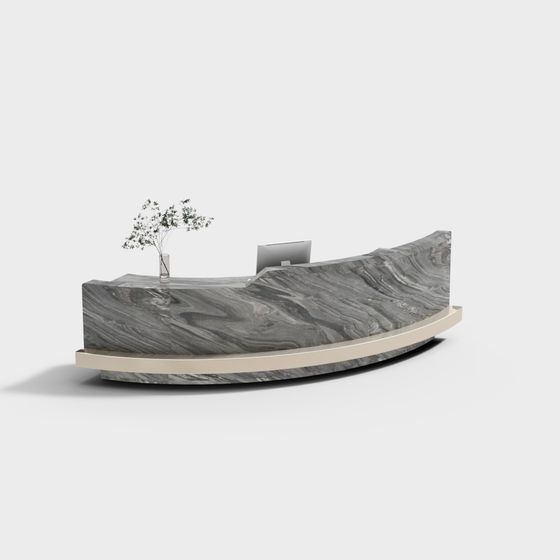 Sculptural Reception Desk 3D model
