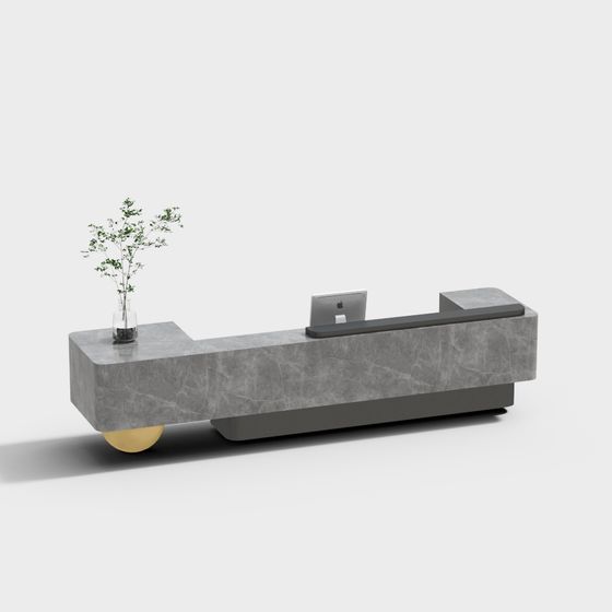 Elegant Minimalist Reception Desk 3D Model