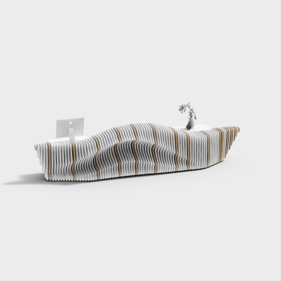 Wave Bookshelf 3D model