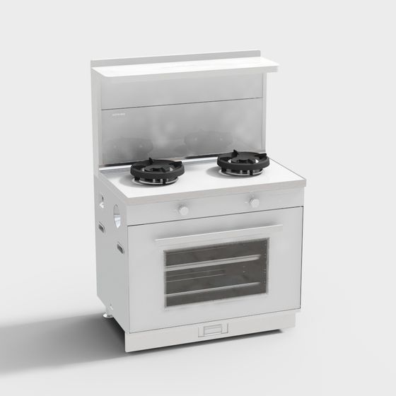 Elegant Low-Poly Kitchen Stove 3D model