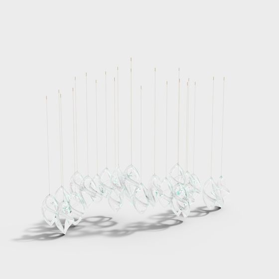 Elegant Crystal Pendant Light 3D model