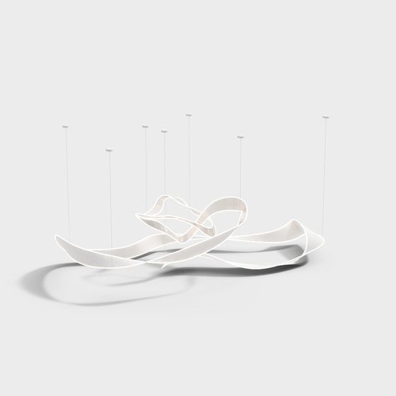 Sleek Streamlined Chandelier 3D model