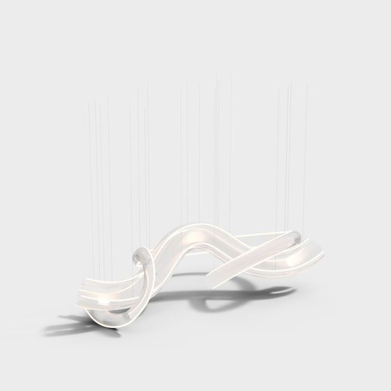 Flowing Lines Art 3D model for Creative Projects